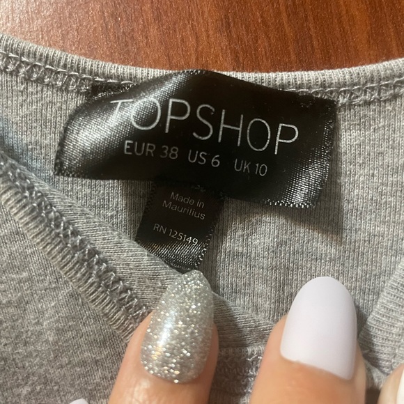 Grey crop Top Shop size 6 - Picture 3 of 3